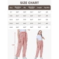 thumbnail image 3 of Rolanko Girl's High-Waisted Cargo Pants: Multiple Pockets, casual daily sports and dancing., 3 of 6