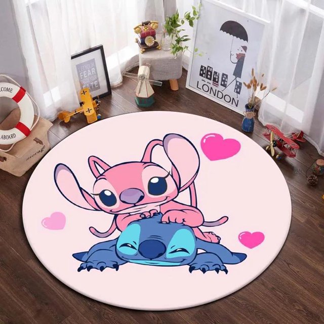 Alfombra de dibujos animados de Disney Kawaii Stitch, alfombras para sala de estar, dormitorio, habitación de niños, guardería, decoración del hogar, alfombra antideslizante
