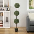 thumbnail image 3 of Northlight 4' Artificial Two-Tone Boxwood Triple Ball Topiary Tree with Round Pot, Unlit, 3 of 5