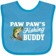 thumbnail image 3 of Inktastic Paw Paw's Fishing Buddy with White Text Boys Baby Bib, 3 of 4