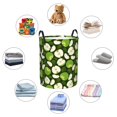 thumbnail image 4 of Honeii Green Fruit Print Laundry Hamper Basket,Baby Nursery Woven Storage Basket for Toys Bin,Pillows,Blankets,Clothes-Small, 4 of 6