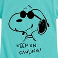thumbnail image 3 of Peanuts - Cool Joe Keep On Smiling - Youth Girls Short Sleeve Tee, 3 of 6