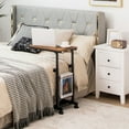 thumbnail image 2 of Costway C-shape Sofa End Side Table Compact Snack Table for Living Room Bedroom Brown, 2 of 8
