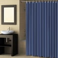 thumbnail image 2 of Fabric Shower Curtain, Navy Blue and White Striped Geometric Shower Curtains with 12 Hooks Waterproof Machine Washable Bath Curtains for Bathroom, 72 x 96in, 2 of 6
