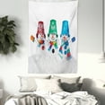 thumbnail image 3 of Snowman Tapestry, Print of 3 Happy Snow Elements in Striped Scarfs Mittens and Buckets on Head, Wall Hanging for Bedroom Living Room Dorm Decor, 40W X 60L Inches, Multicolor, by Ambesonne, 3 of 5