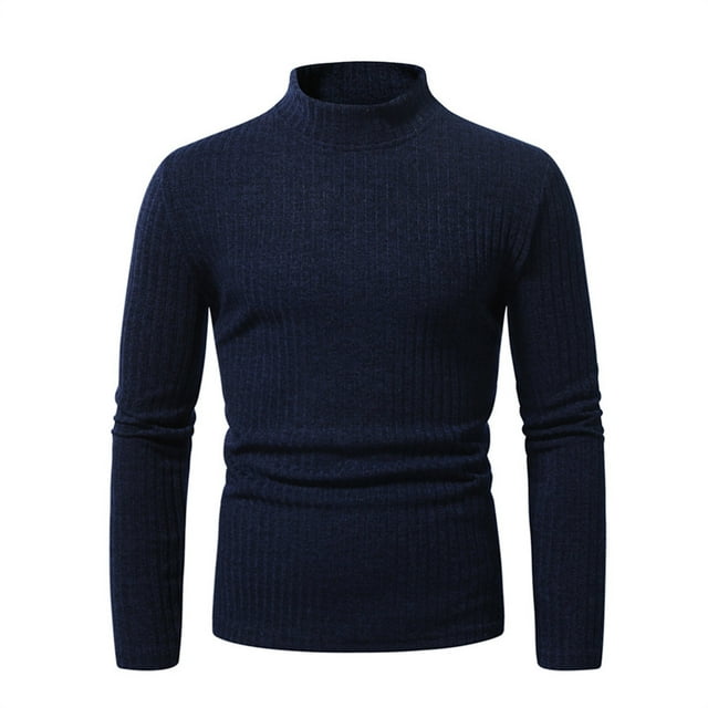 zbxnLI Chandails de Base à Manches Longues pour Hommes Col Roulé Simulé T-Shirts Classiques Décontractés Ajustés Chandails à Enfiler