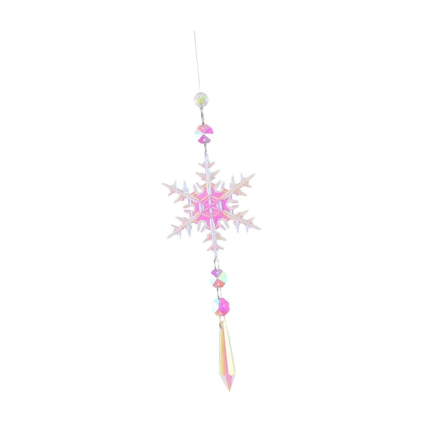 Campanas de viento navideñas de cristal artificial para ventana, adorno colgante con cadena para interior Estilo C