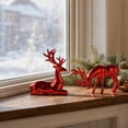 thumbnail image 6 of Byndra Christmas Reindeer Figurine, White Deer Statue for Christmas Decoration Indoor, Mantel Tabletop Decor, 6 of 7