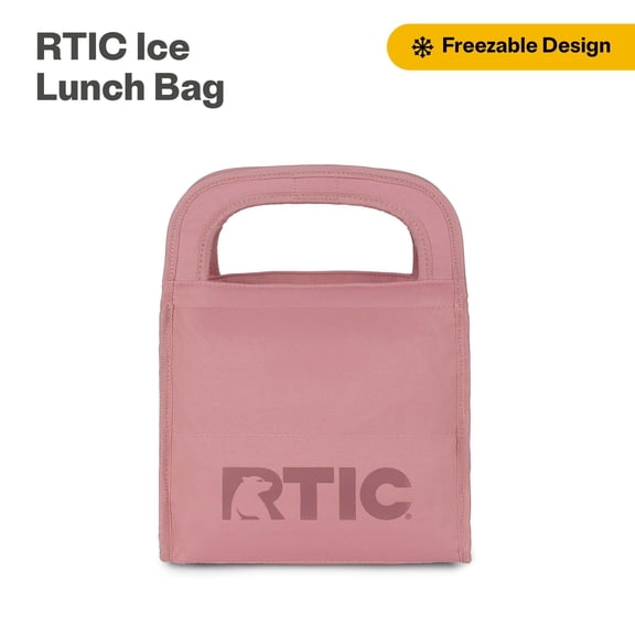 RTIC Ice Lunch Bag, Soft-Sided, Insulated Lunch Bag, Freezable, Collapsible, Dusty Rose
