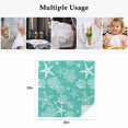 thumbnail image 5 of Teal Coastal Cloth Napkins, Nautical Beach Starfish Coral Summer Washable and Reusable Dinner Napkins Set of 6, Table Napkin for Kitchen Party Birthday Wedding Hotel Housewarming 20"x20", 5 of 9