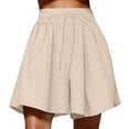 thumbnail image 2 of 2 In 1 Running Shorts For Women Flowy Athletic Shorts High Waist Gym Yoga Workout Casual Summer Quick Dry Short Beige L, 2 of 7