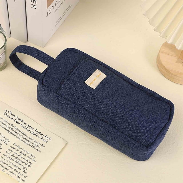 Estuche de lápices de gran capacidad para estudiantes - Bolsa de papelería de tela resistente con cremallera, perfecta para organizar bolígrafos, rotuladores y material escolar