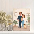 thumbnail image 2 of Couple and Dog Portrait Canvas Wall Art 15.75x11.81 Inches, 2 of 8