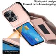 thumbnail image 5 of ELEHOLD for iPhone 16 Pro Case,Rugged Credit Card Holder Slot Flip Cover Back Pocket Dual Layer Protective Hard Shell TPU Rubber Bumper  Wallet Case for iPhone 16 Pro,Rosegold, 5 of 11