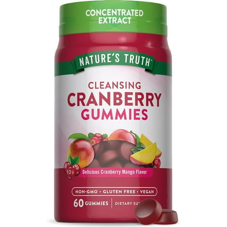 Cranberry Gummies | 60 Count | Supports Urinary Tract Health | Cranberry Mango Flavor | by Nature's Truth