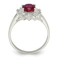 thumbnail image 2 of Sterling Silver Red Oval CZ Cluster Ring, 2 of 6