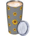 thumbnail image 3 of Sunflower Plaid 20 oz Travel Tumbler with Lid and Straw Insulated Coffee Mug Double Wall Vacuum Ice Coffee Cup Reusable Water Bottle Gifts for Women Men, 3 of 6