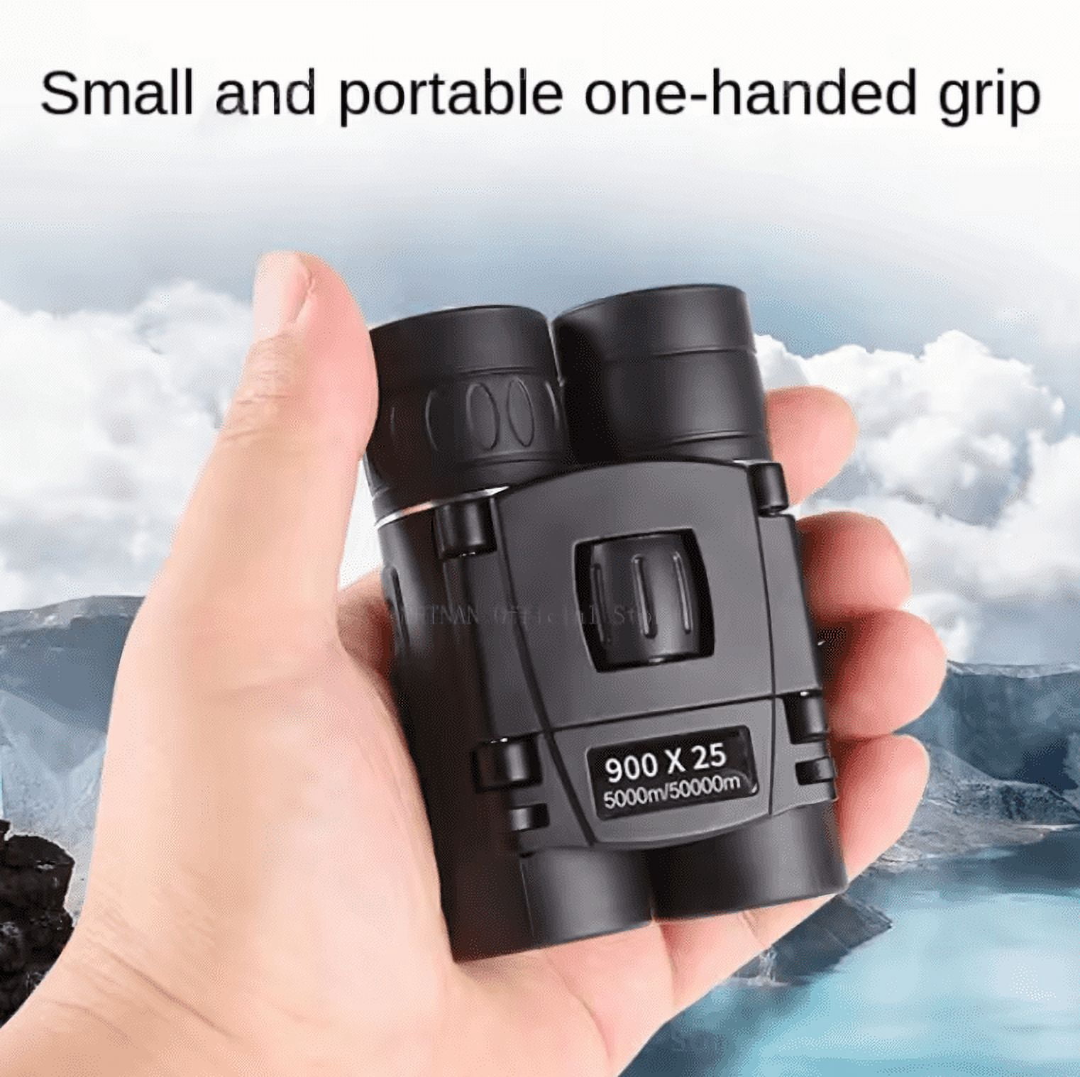 900x25 HD Zoom Portable Powerful Binoculars Long Range BAK4 Telescope Folding Low Light Binoculars for Hunting Camping