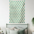 thumbnail image 4 of Teal Tapestry, Islamic Geometric Pattern Eastern Religions Inspired Oriental Symmetric Design, Wall Hanging for Bedroom Living Room Dorm Decor, 60W X 80L Inches, Teal Grey Mustard, by Ambesonne, 4 of 5