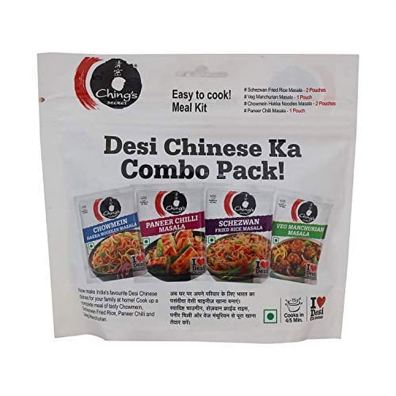 Ching's Secret Desi Chinese Ka Combo Pack - Chowmein, Schezwan, Fried Rice, Paneer Chilli and Veg Manchurian - 120 Gram ( Pack of 3 )