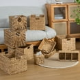 thumbnail image 7 of CHOSHOME 2 PACK Water Hyacinth Storage Baskets Wicker Cube Baskets 14.5“x 12.5"x 10.75", 7 of 7