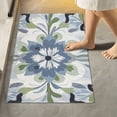 thumbnail image 2 of Yayeee Bath Rug for Bathroom Floor Non Slip Contour Fluffy Soft Absorbent Mat, 20"x24", Green Floral, 2 of 7