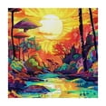 thumbnail image 4 of WYYP Sunset Colorful Psychedelic Art Square Tablecloth for Picnic Dining Kitchen Farmhouse 100% Polyester Fiber 40*40, 4 of 8