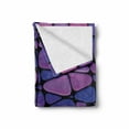 thumbnail image 2 of Abstract Soft Flannel Fleece Blanket, Contemporary Stained Glass Design with Graphic Drops Mosaic Vibrant Pattern, Cozy Plush for Indoor and Outdoor Use, 50" x 60", Purple Pink Black, by Ambesonne, 2 of 6