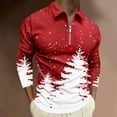 thumbnail image 2 of KeShDi Christmas Mens Flannel Shirts Long Sleeve Men's Christmas Printed Long Sleeved Lapel T-shirt Top Poloshirt Multicolor 2X, 2 of 5