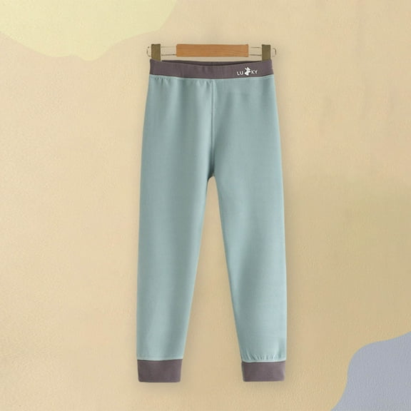 Trupants Little Girls Green Thermal Pants 5-6T - 100% Cotton Warm Leggings for Cold Weather, Elastic Waist/Cuffs, Soft Comfort for Daily & School Wear