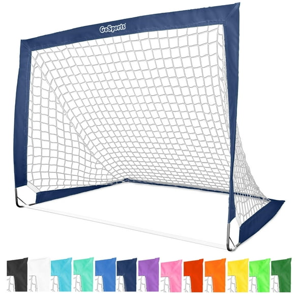 GoSports But de Soccer Portable 4 Pi x 3 Pi pour Enfants - Filet Pop-Up pour Jardin - Marine