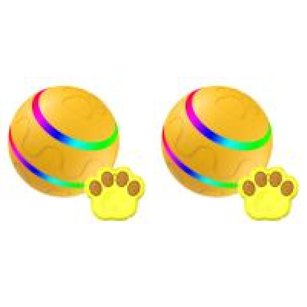 Bola Voladora para Mascotas Pelota que rebota automática, pelota de salto impermeable para perros, suministros para mascotas (amarillo)