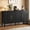 Satin Black, variant on Buffet Cabinet with Storage, 59" Vintage Sideboard with Adjustable Shelves, Mid Century Modern Painted Credenza Coffee Bar for Kitchen, Dining Room, Entryway, Living Room, Satin Black