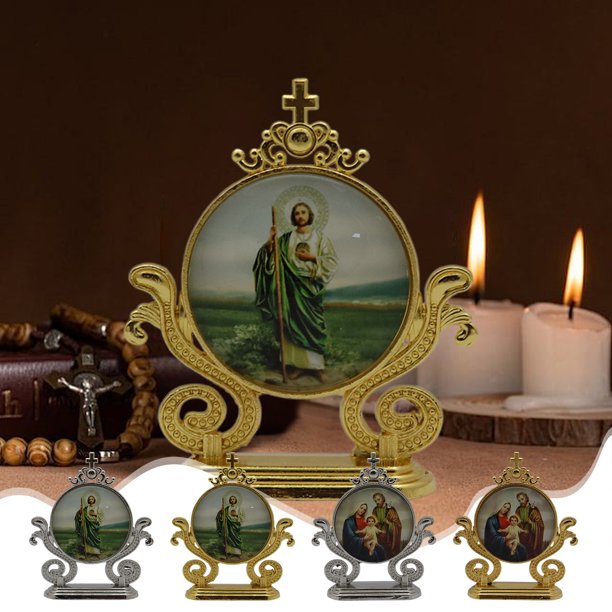 onlyliua para Interior/Exterior Adorno Navideño de Jesús para El Hogar, Escritorio, Coche, Adorno E Incrustaciones de Doble Cara, Escena de Jesús, Regalo