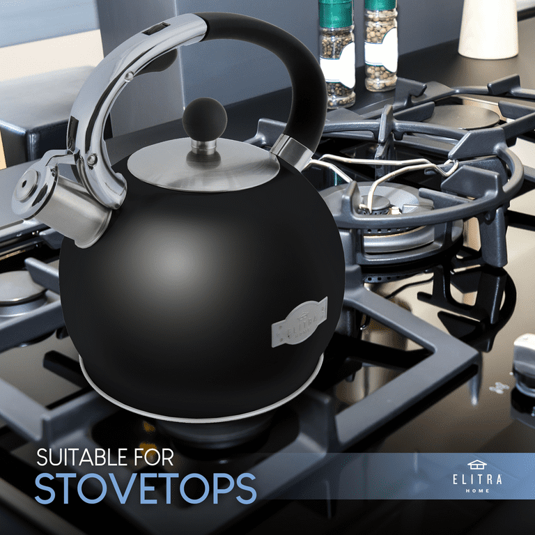 Elitra Home Stove Top Whistling Fancy Tea Kettle - Stainless Steel