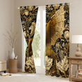 thumbnail image 3 of Erosebridal Teens Magical Dragon Black Out Curtains,Boys Girls Chic Floral Roses Curtains Pack of 2 (42x63 Each),Black Gold, 3 of 6