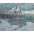 thumbnail image 3 of Anna Boberg 17x15 Black Modern Framed Museum Art Print Titled - Boats Between the Mountains. Study from Lofoten (1910), 3 of 5