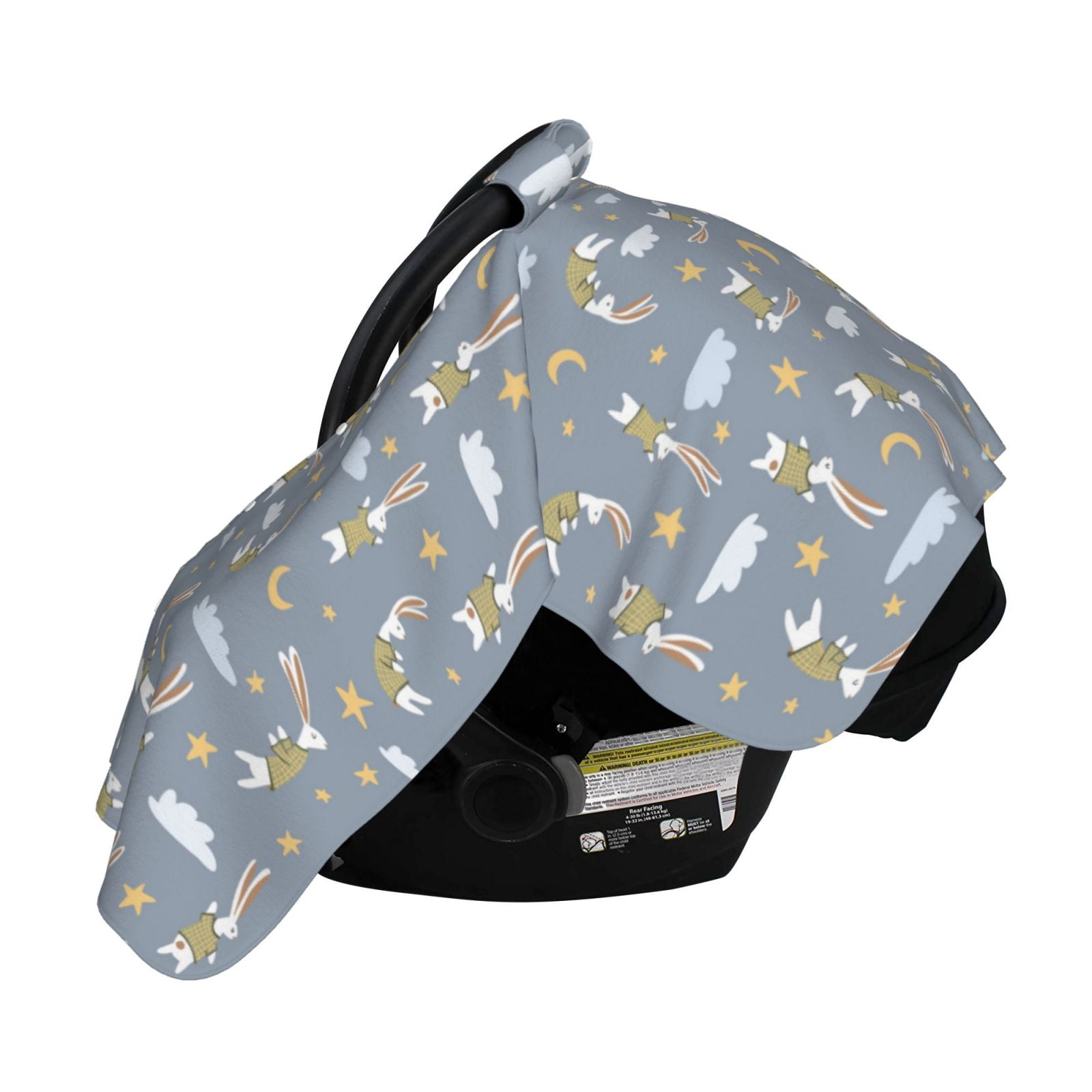 Naloa Sleep Rabbit Baby Car Seat Cover, Breathable Baby Carrier Cover, Multiuse Baby Carrier Cover & Nursing Breastfeeding Cover