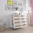 thumbnail image 5 of Rattan 8 Drawer Dresser for Bedroom, Wood Dressers for Bedroom, Natural Wood Storage Wide Dressers & Chests of Drawers Large Storage Cabinet for Closet, 5 of 10