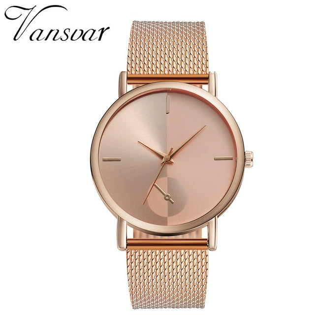Reloj de cuarzo para mujer, relojes para mujer Vansvar Reloj de pulsera analógico Sky de cuero y plástico de cuarzo casual para mujer.