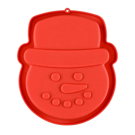 Large Snowman Head Silicone Mold, Christmas Character Cake Biscuit Pudding Chocolate Baking Pan, Non-Stick DIY Decorating Tray