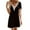 Black, variant on Womens Dresses Holiday Womens V-neck Lace Lace Patchwork Solid Color Short Sleeved Jumpsuit Black XXL