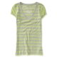 thumbnail image 1 of Aeropostale Camiseta básica con cuello en V a rayas para mujer, verde, pequeña Aeropostale Camiseta básica, 1 of 2