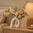 thumbnail image 3 of Cream White Decorative Vase Set - Modern Nordic Boho Style Vases Home Decor, Matte Ceramic Decorations for Living Room Shelf Bookshelf Mantle Entryway Table, 3 of 6