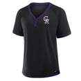 thumbnail image 2 of Women's Fanatics Black Colorado Rockies League Diva Star Raglan V-Neck T-Shirt, 2 of 3