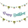 Big Dot of Happiness 90's Throwback - 1990's Birthday Party Letter Banner Decoration - 36 Banner Cutouts and Happy Birthday Banner Letters