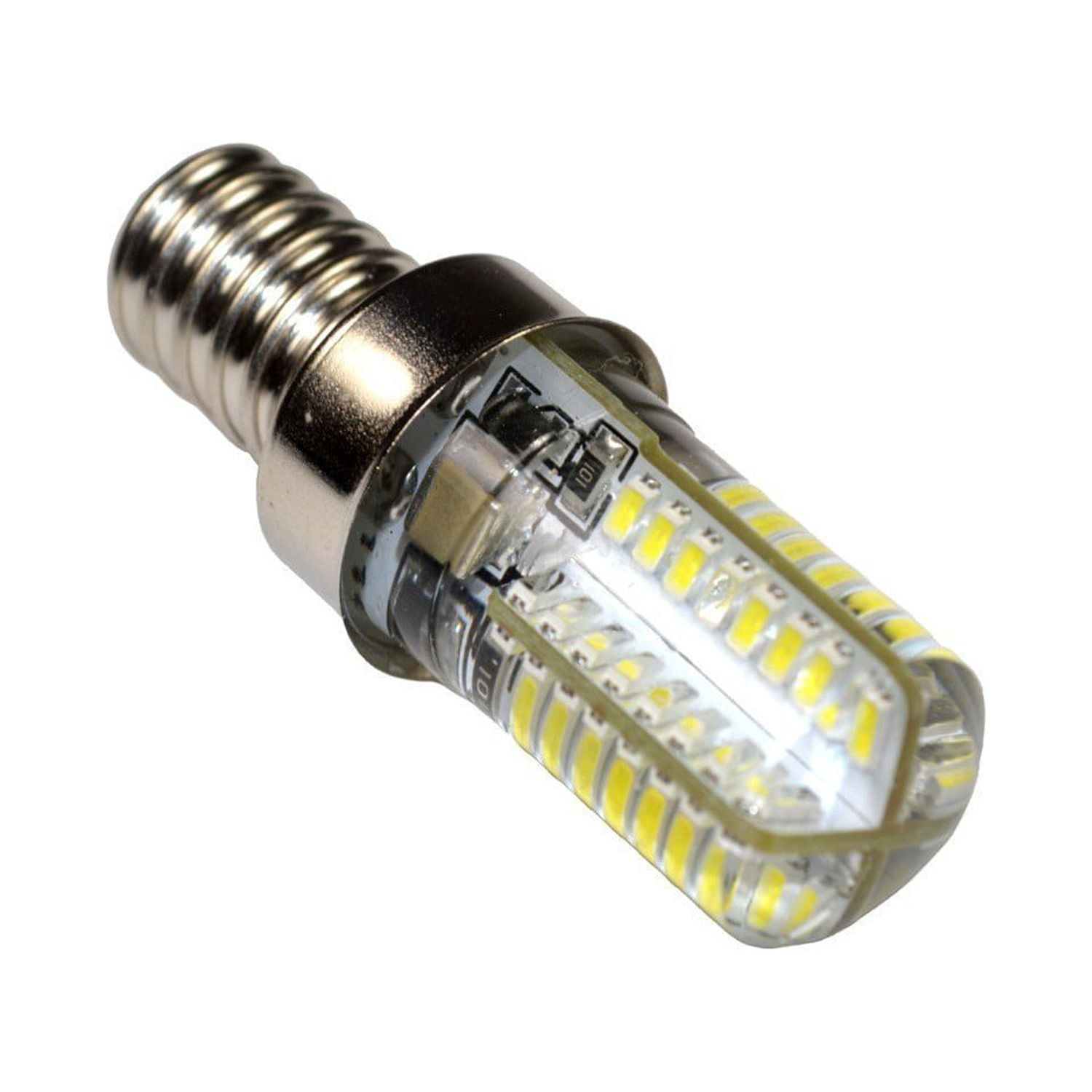 HQRP 4-Pack E12 Base 64 SMD3014 LED Bulbs AC 110V Cool White for microwave / refrigerator / ice maker / fridge / beverage center lights