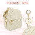 thumbnail image 2 of Bolsa Cosmética Mini Mochila Uxcell Linda para Mujeres Llavero Creativo de PU Cuero Beige, 2 of 7