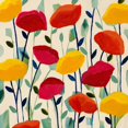 thumbnail image 2 of Schmitt, Carrie 15x15 Gold Ornate Wood Framed with Double Matting Museum Art Print Titled - Cheerful Poppies, 2 of 4