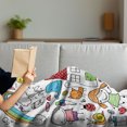 thumbnail image 3 of Cartoon Soft Flannel Fleece Throw Blanket, Childlike Doodle Drawing of House Girl and Boy Teddy Bear Various Other Things, Cozy Plush for Indoor and Outdoor Use, 60" x 80", Multicolor, by Ambesonne, 3 of 5